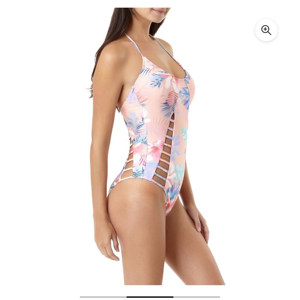 No Boundaries Juniors One Piece Tropical Swimsuit Size Medium 7 - 9 Halter Top - Picture 15 of 16